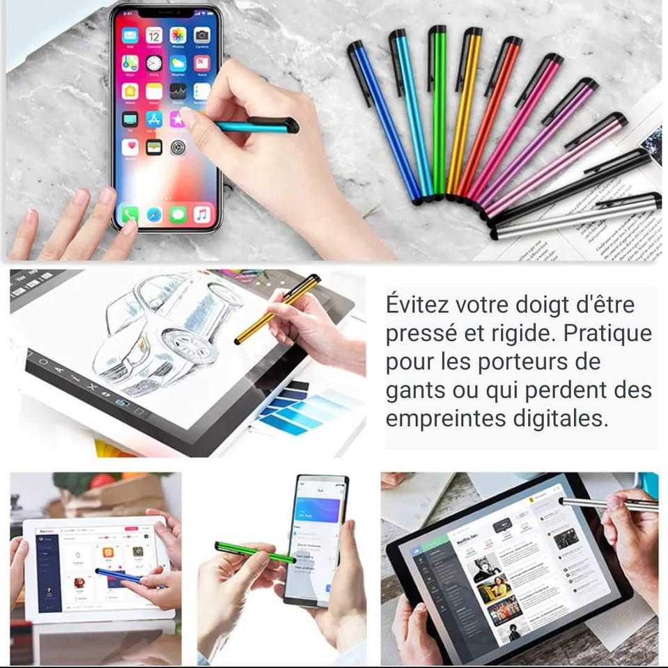 Stilo a tête souple universel pour téléphone & tablette قلم لمس احترافي للرسم والكتابة على الهاتف و التابلت